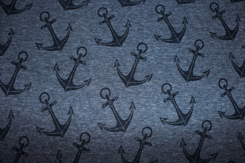 Preview: Alpenfleece/-sweat Anker dunkelblau meliert (10 cm)